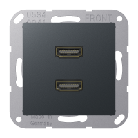 JUNG 2 x HDMI, матовый антрацит
