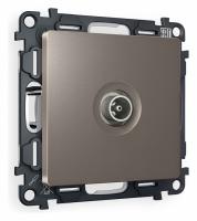 Комплект механизма TV розетки проходной ALFA MA643030 Темная бронза матовый 5-1000 MHz 4dB QUANT