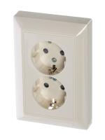 ABB BJB Basic 55 Беж Розетка 2-ая с/з моноблок, с защитными шторками