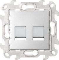 Simon 24 Harmonie Розетка для передачи данных 2xRJ45 Cat.6 UTP цвета алюминий