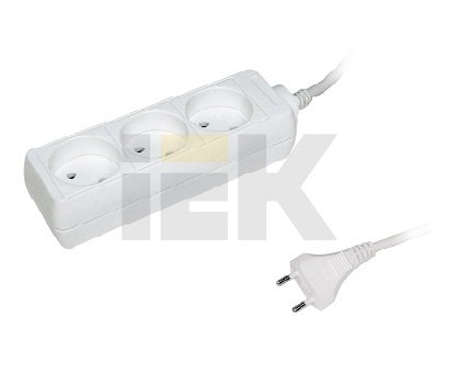IEK Удлинитель У3 3 места 2Р/3метра 2х0.75мм2 10А/250