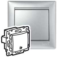 Legrand Valena Алюминий Выключатель кнопочный 1-клавишный с символом "звонок"