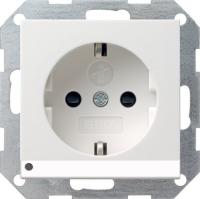 Gira S-55 Бел Розетка с/з с защитой и индикацией напряжения