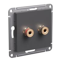 Systeme Electric AtlasDesign Базальт Розетка Аудио двойная Systeme Electric AtlasDesign Базальт Розетка Аудио двойная