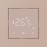 Donel Терморегулятор с датчиком пола 16 A, 55*55 мм., дисплей в одном уровне с рамкой, стекло кашемир, серия DTEF