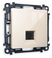 Комплект механизма компьютерной розетки ALFA MA312010 Бежевый глянец RJ-45(8P8C) CAT6 с защитной шторкой QUANT