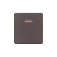 KRANZ Выключатель ROUND 1 кл проходной (переключатель) с подсветкой 10А с/у титан