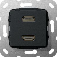 Gira S-55 Черный матовый Разъем HDMI 2 мест.