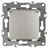 ЭРА 12-2103-15 Розетка 2P+E Schuko со шторками с крышкой, 16A-250В, IP20, 12, Перламутр