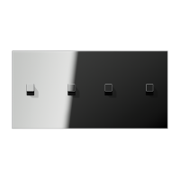 JUNG LS1912 Хром Центральная плата, 2 поста, для горизонтальной установки, тумблеры 2+2,куб; метал. исполнение