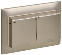 IEK SKANDY Шампань Розетка 2-ая с/з с крышкой 16А в сборе IP44 SK-R12Sh