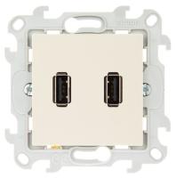 Simon 24 Слоновая кость Коннектор 2хUSB 2.0 тип A