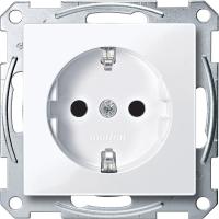 SE Merten SM Бел Актив Розетка с/з с защитными шторками безвинт. зажим