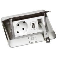 Legrand Нерж. Сталь Блок выдвижной неукомплектованный 4 модуля с комплектом для монтажа