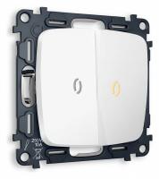 Комплект механизма 2-клавишного выключателя с подсветкой 3200K OMEGA MO124010 Белый матовый QUANT