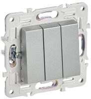 IEK SKANDY Серебряный Выключатель 3-клавишный 10А SK-V11S