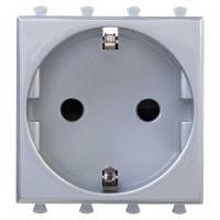 DKC Avanti Закаленная сталь Розетка 2P+E со шторками 2 модуля