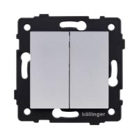 Выключатель кнопочный 2-клавишный 10А/250В, серый Kollinger REA-S-011GY для Aspekt, Eleganz, Reflex