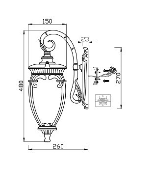 Настенный светильник (бра) O414WL-01BZ Maytoni Fleur
