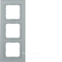 Berker B.7 Стекло Алюминий матовый Рамка 3-местная