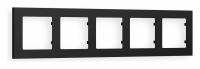 Рамка ALFA Techno (Черный матовый) 5-ая AF220705