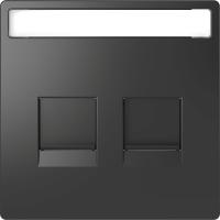 SE Merten D-Life Антрацит Накладка центральная для 2-х модульных разъемов