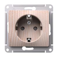 Systeme Electric Glossa Сосна Розетка с заземлением со шторками, 16А, механизм