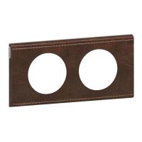 Legrand Celiane Коричневая текстурная кожа Рамка 2-ая