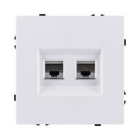 Розетка двойная Ethernet RJ45 Cat.6, белый глянцевый Kollinger Eclipse EC-018WG