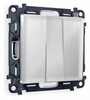 Комплект механизма 3-клавишного выключателя ALFA MA405010 Серебро глянец QUANT