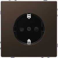 SE Merten D-Life Мокко Розетка 16А с/з и шторками, винт. зажим.