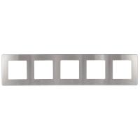 ЭРА Рамка для розеток и выключателей Серия 12 12-5105-03 на 5 постов, Сатин, алюминий