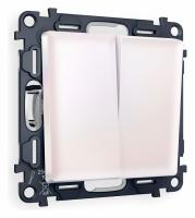 Комплект механизма 2-клавишного проходного выключателя ALFA MA203020 Жемчуг QUANT