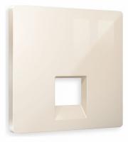 Лицевая панель ALFA (Бежевый глянец) для компьютерной/телефонной розетки RJ-45/RJ-11 QUANT AP3120