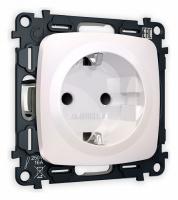 Комплект механизма электрической розетки OMEGA MO207010 Жемчуг с заземлением и шторками 2P+E 16A-250V QUANT