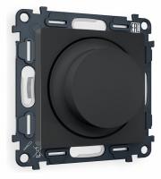 Комплект механизма светорегулятора универсального поворотно-нажимного ALFA MA905510 Графит мягкое касание 25-600W/LED 5-300W QUANT