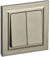 IEK BRITE Шампань Выключ. 2-кл. 10А в сборе ВСР10-2-0-БрШ