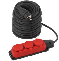 ЭРА Удлинитель силовой ЭРА UK-3e-3x1,5-50m-IP44(KG) с заземлением 3 розетки каучук 50м КГ 3х1,5мм2 IP44