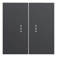 Клавиши двухклавишного выключателя с подсветкой, черный сатин (35612 MB)