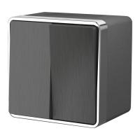 Выключатель двухклавишный влагозащищенный Gallant графит рифленый W5020204