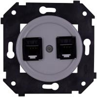 BIRONI Шедель Пластик Титан Розетка 2-ая RJ45 (скрытый монтаж)