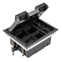 Лючок в пол на 8 модулей (4 мод. 45х45 мм.), крышка ABS+гальванизированная стальная вставка