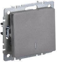 IEK BRITE BASE Сталь Выключ. 1-кл. прох. с инд. 10А ВС10-1-7-БрС