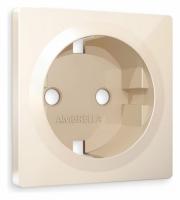 Лицевая панель ALFA (Бежевый глянец) для электрической розетки с заземлением QUANT AP3060