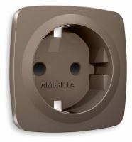 Лицевая панель OMEGA (Темная бронза матовый) для электрической розетки с заземлением со шторками QUANT OP6370