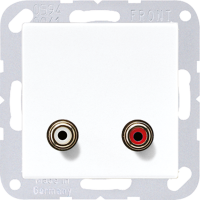 JUNG Белая Накладка "тюльпан" 2x Cinch Audio (RCA)