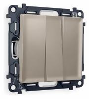 Комплект механизма 3-клавишного выключателя ALFA MA365010 Серо-бежевый матовый QUANT