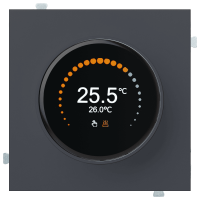 Термостат для теплых полов с круглым дисплеем, базальт (32233 BT)