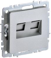 IEK BRITE Роз. комп. 2-ая RJ45 кат.5E РК10-2-БрА алюм.