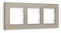 Рамка ALFA Arctic (Серо-бежевый Стекло органическое) 3-ая AF580363
